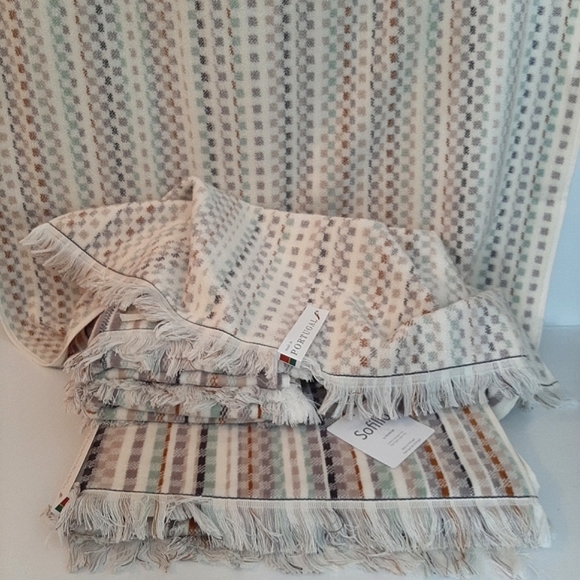 Felpinter Broken Stripe Combed Long Staple Cotton Bath Towel Set - Picture 7 of 16